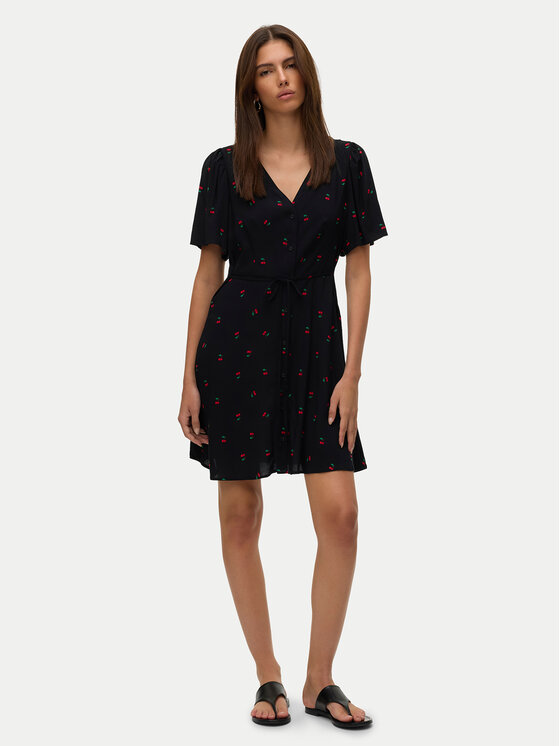 Vero Moda Vero Moda Sukienka letnia Alba 10292845 Czarny Regular Fit