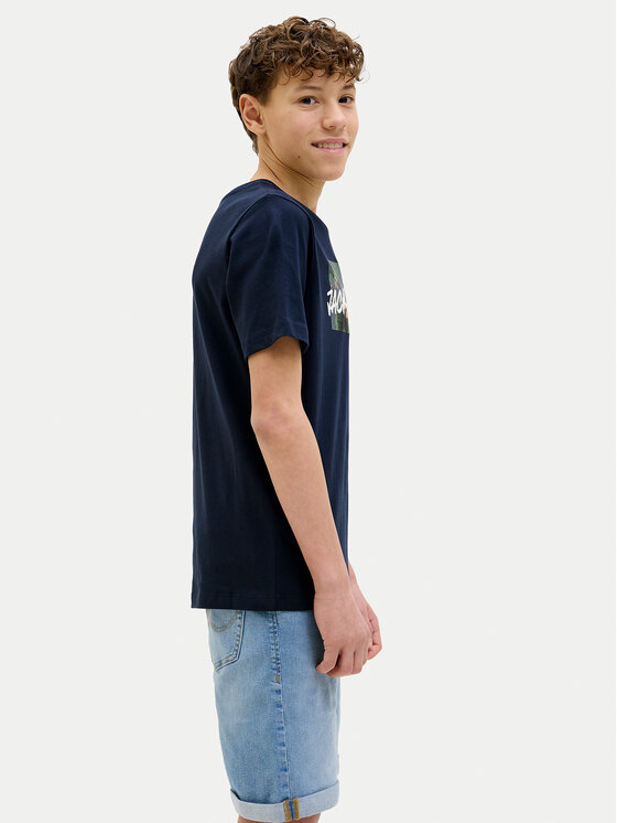 Jack & Jones Junior Jack & Jones Junior T-Shirt Hawaii 12269916 Granatowy Standard Fit