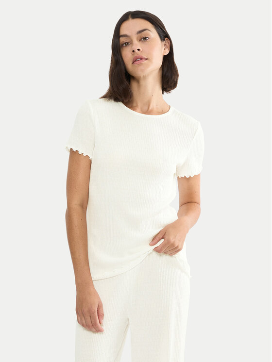 Triumph Triumph Μπλούζα πιτζάμας Mix & Match 10227214 Λευκό Regular Fit