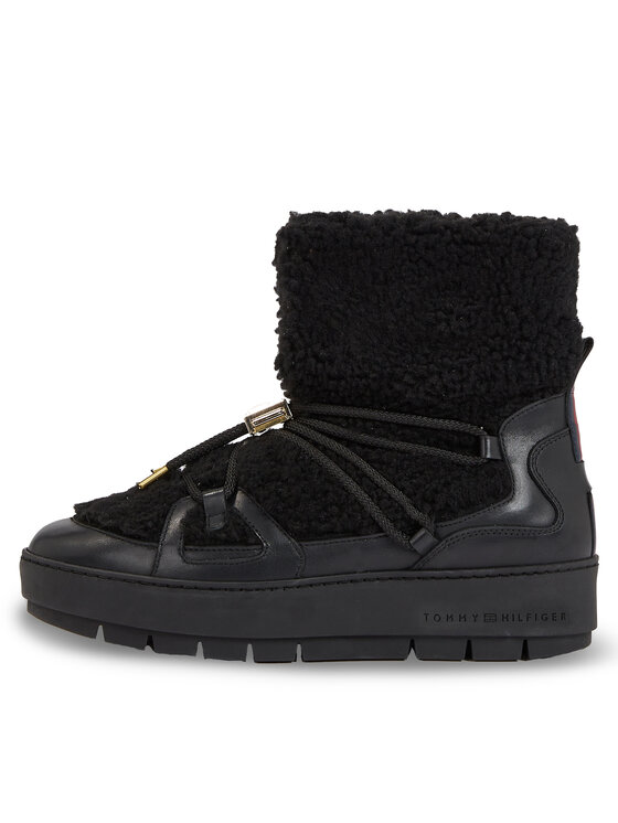 Tommy Hilfiger Tommy Hilfiger Čizme za snijeg Tommy Teddy Snowboot FW0FW07505 Crna