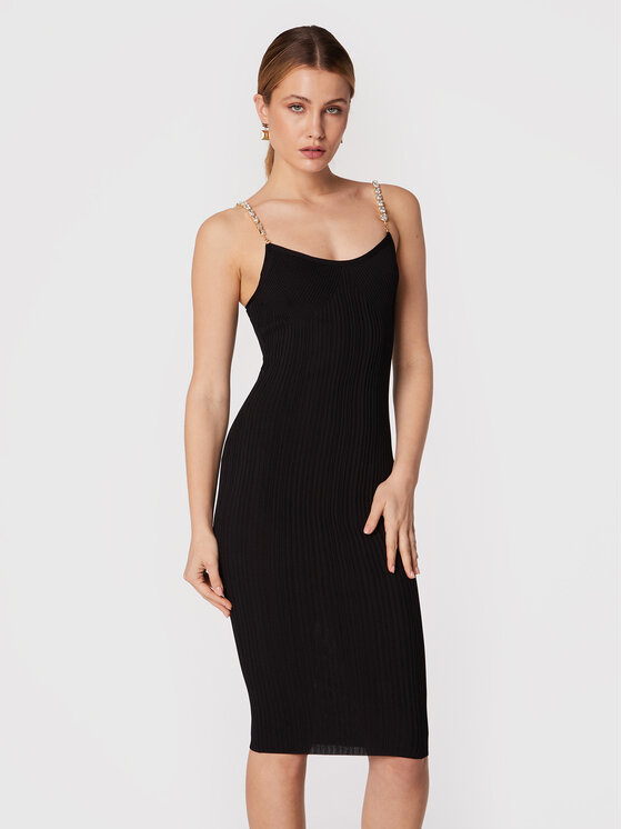 Elisabetta Franchi Elisabetta Franchi Φόρεμα κοκτέιλ AM-78S-27E2-V360 Μαύρο Slim Fit