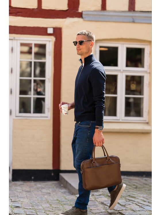 TeeShoppen TeeShoppen Sweter 'Basic Collection' Granatowy Regular Fit