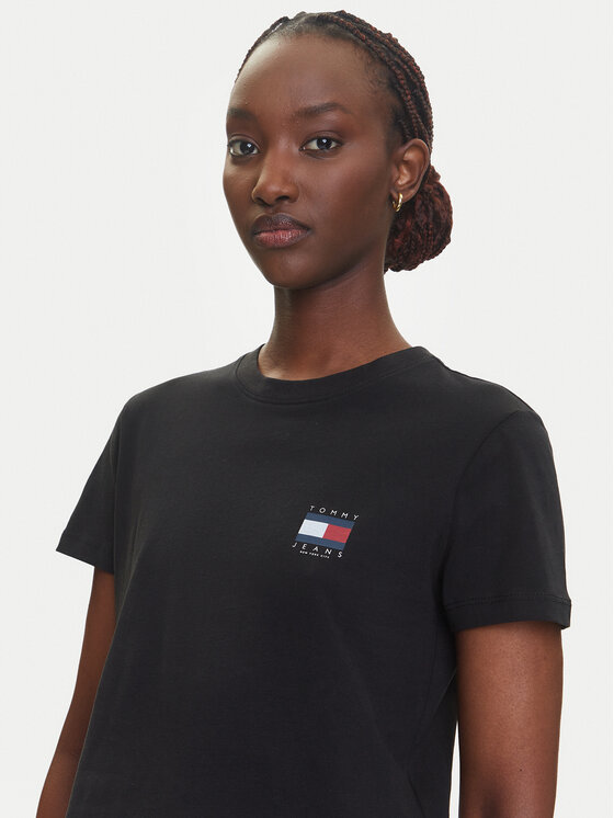 Tommy Jeans Tommy Jeans T-Shirt Flag DW0DW21423 Schwarz Regular Fit