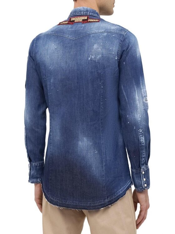 Dsquared2 Dsquared2 džínová košile S74DM0444 S30341 470 Modrá Regular Fit