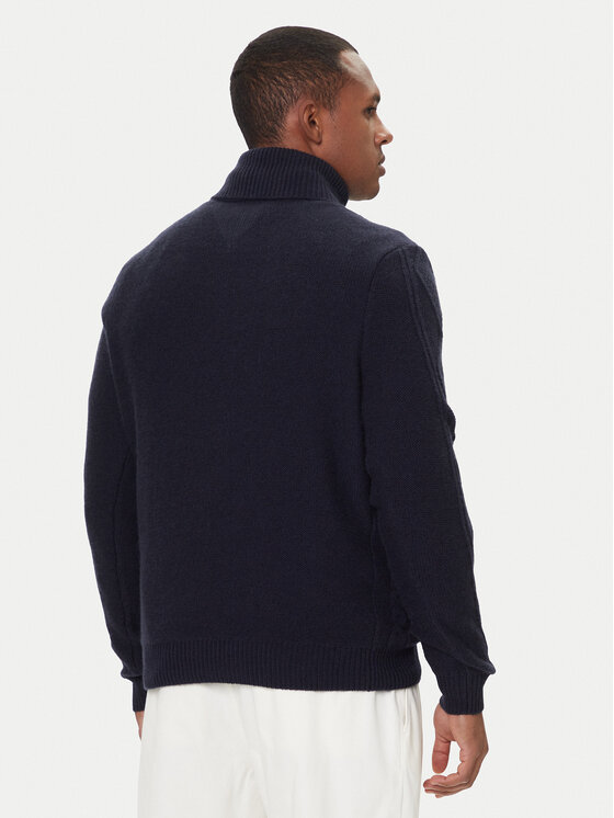 Tommy Hilfiger Tommy Hilfiger Bluză cu gât MW0MW40914 Bleumarin Regular Fit
