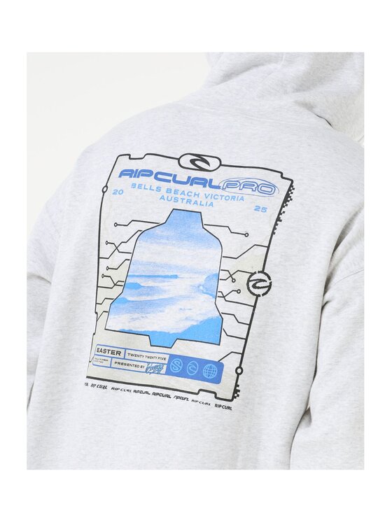 Rip Curl Rip Curl Bluza Rip Curl Pro 25 Event Hood Szary Relaxed Fit