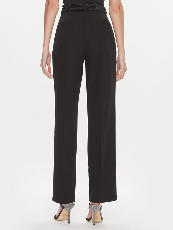 ViCOLO ViCOLO Medžiaginės kelnės TR0932 Juoda Straight Fit