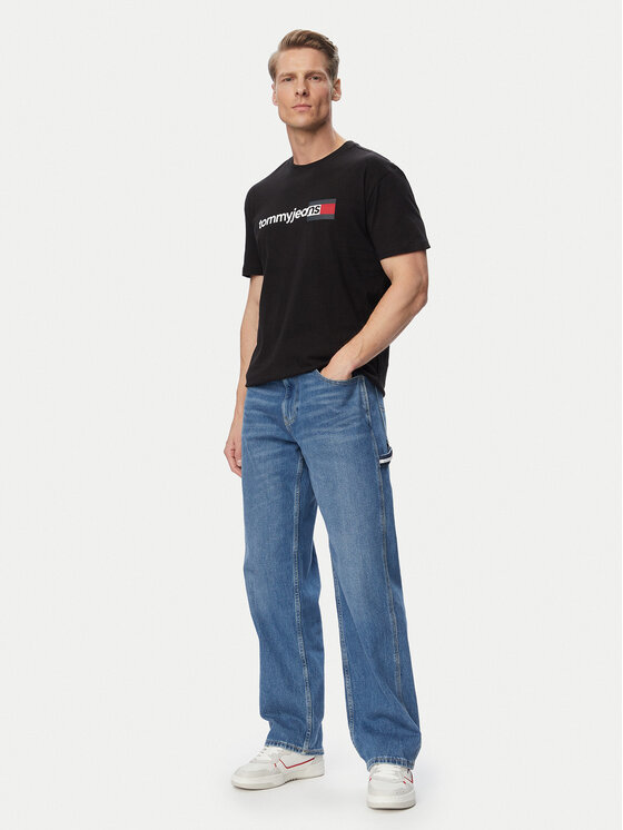 Tommy Jeans Tommy Jeans Majica Entry Dna DM0DM23406 Črna Regular Fit