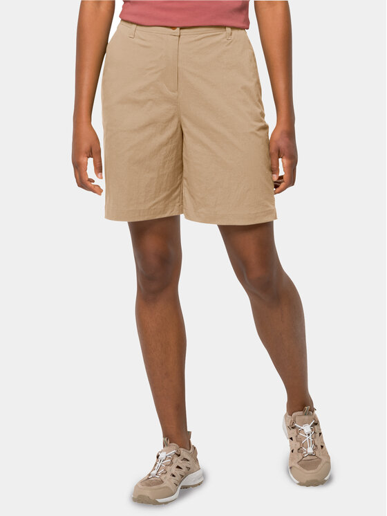 Jack Wolfskin Bavlnené šortky Desert 1505312 Béžová Relaxed Fit