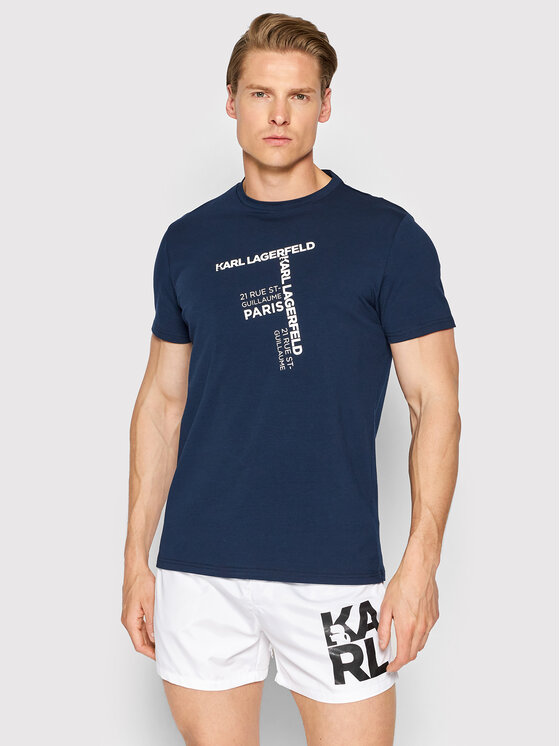 KARL LAGERFELD KARL LAGERFELD T-shirt Rue St Guillaume KL22MTS02 Blu scuro Regular Fit