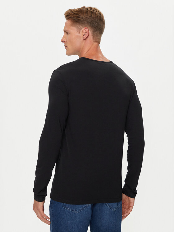 VERSACE｜ (LOGO ROUND NECK LONG SLEEVE (AUU01007 1A10011 Black Underwear T-shirt with long sleeves Versace - Vitkac Italy