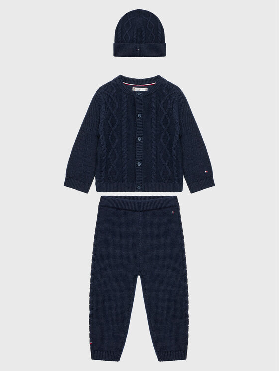 Tommy Hilfiger Tommy Hilfiger Komplet dziecięcy Baby Cable KN0KN01529 Granatowy Regular Fit