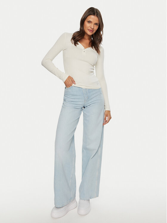Guess Guess Bluză Kyla W4BP51 KBCO2 Alb Regular Fit