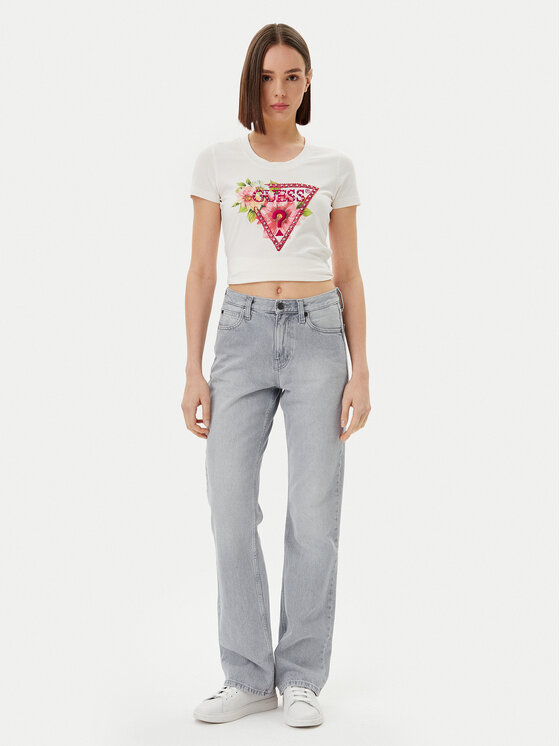 Guess Guess T-shirt W5GI10 J1314 Bijela Slim Fit