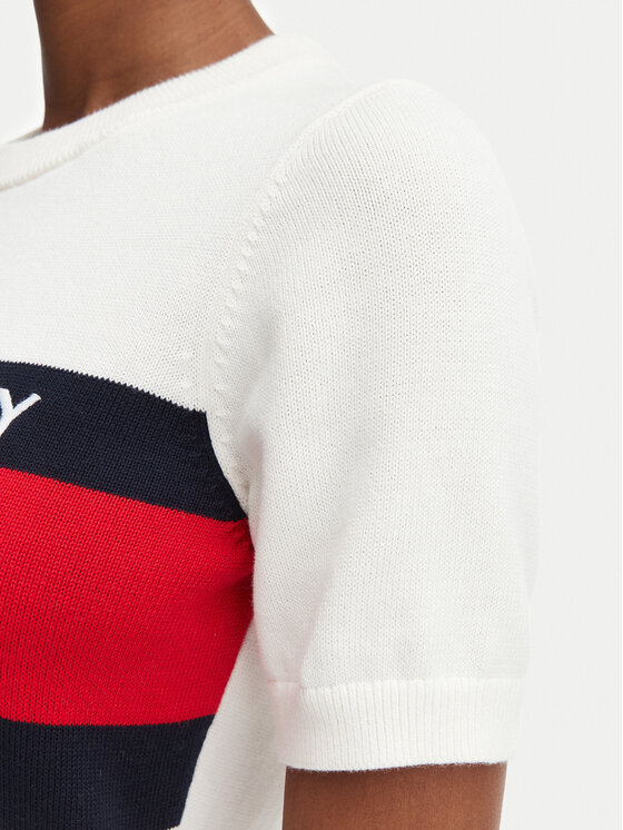 Tommy Jeans Tommy Jeans Haljina za svaki dan Flag DW0DW22853 Bijela Slim Fit