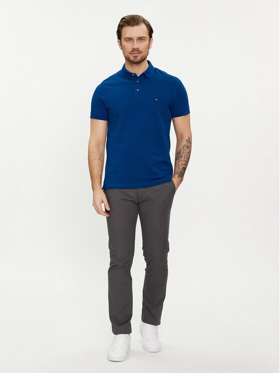 Tommy Hilfiger Tommy Hilfiger Polo 1985 MW0MW17771 Niebieski Slim Fit