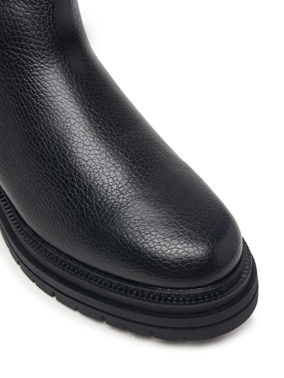 Tommy Hilfiger Tommy Hilfiger Sztyblety Th Emboss Grain Leather Chelsea FW0FW09559 Czarny
