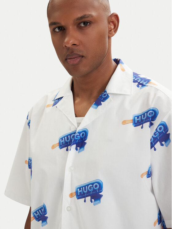 HUGO HUGO Риза Eligino 50561691 Бял Relaxed Fit