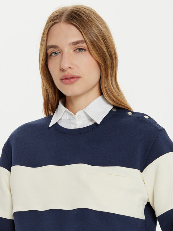 Gant Gant Pulóver Color Blocked 4201254 Sötétkék Loose Fit