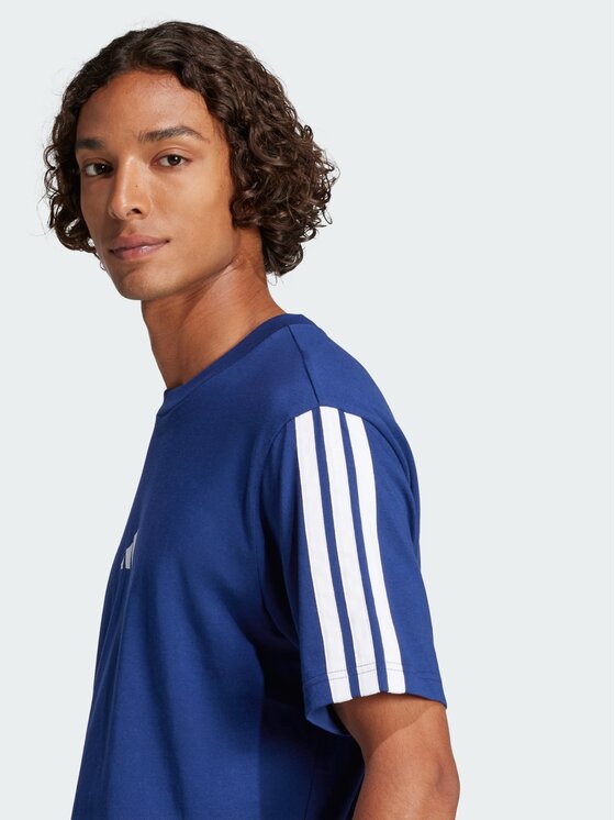adidas adidas T-Shirt Essentials 3-Stripes Single Jersey Tee Niebieski Regular Fit