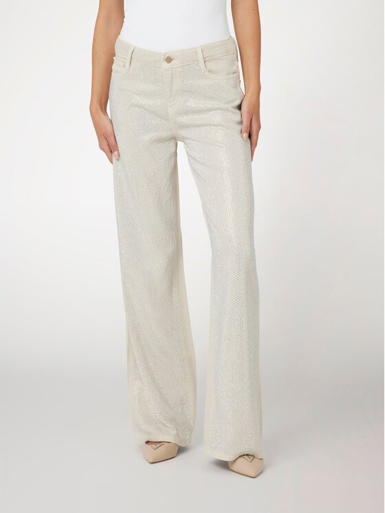 Guess Guess Spodnie materiałowe 166881 Beżowy Slim Fit