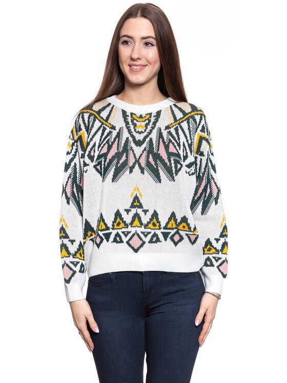 Wrangler Wrangler Sweter GEO KNIT Kolorowy Regular Fit