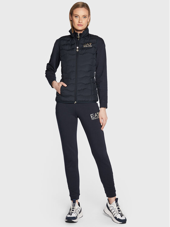 Maglietta Smanicata EA7 Donna Nero - Logo Brand, 100% Poliestere - Foto 3