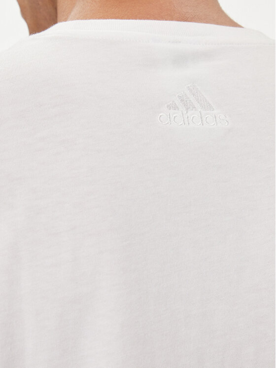 adidas adidas Tricou Essentials Single Jersey Big Logo T-Shirt IC9349 Alb Regular Fit