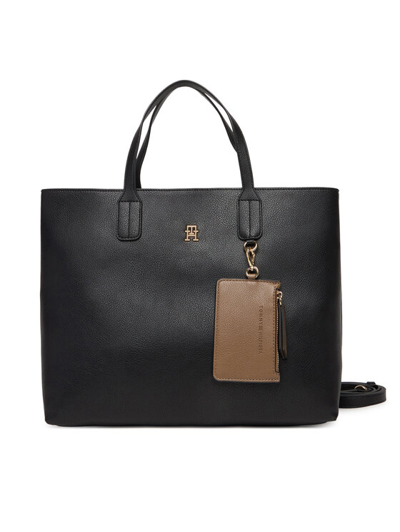 Tommy Hilfiger Tommy Hilfiger Geantă Th Icon Satchel AW0AW18122 Negru