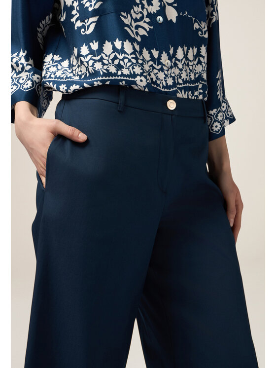 Oltre Oltre Pantaloni di tessuto P065R008589N034 Blu Baggy Fit