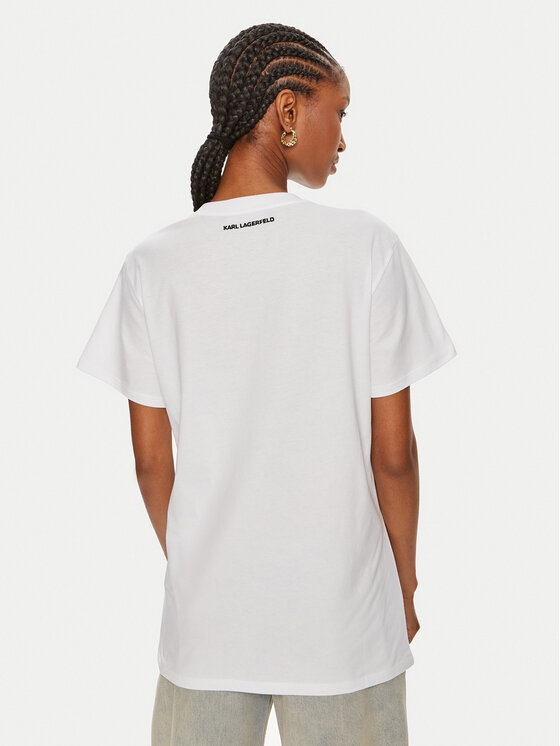 KARL LAGERFELD KARL LAGERFELD T-krekls Ikonik 2.0 245W1712 Balts Regular Fit