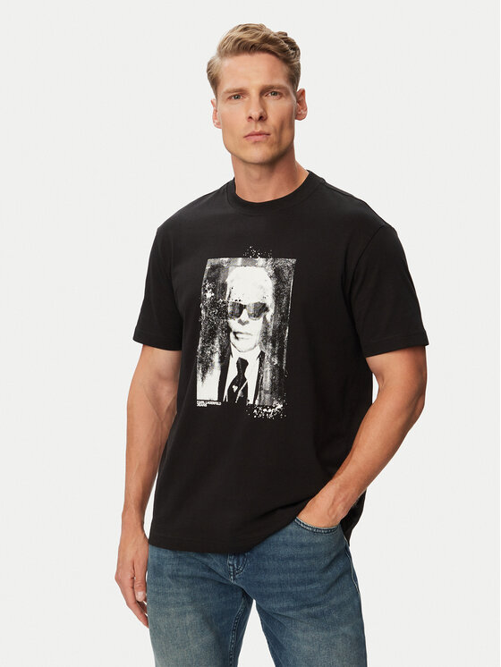 Karl Lagerfeld Jeans Tricou B3M17006 Negru Regular Fit