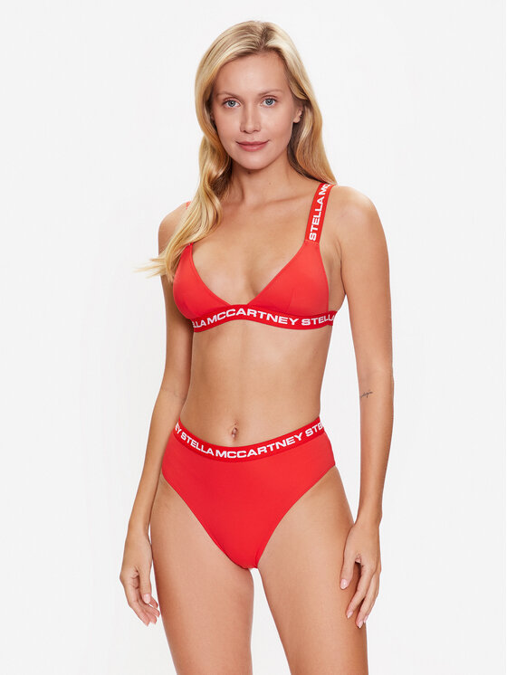 Stella McCartney Stella McCartney Spodnji del bikini Logo Classic S7B2C1890.63012 Rdeča
