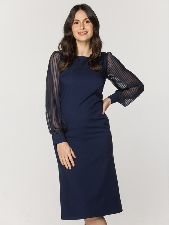Willsoor Willsoor Sukienka codzienna 67673 Granatowy A-Line Fit