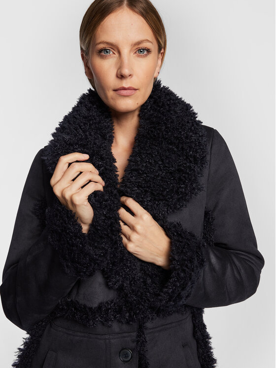 Zadig & Voltaire Zadig & Voltaire Kożuch Festif WWCO00188 Czarny Regular Fit