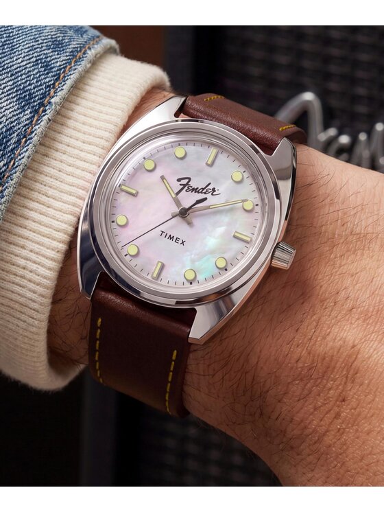 Timex Timex Zegarek TW6A14700 Brązowy