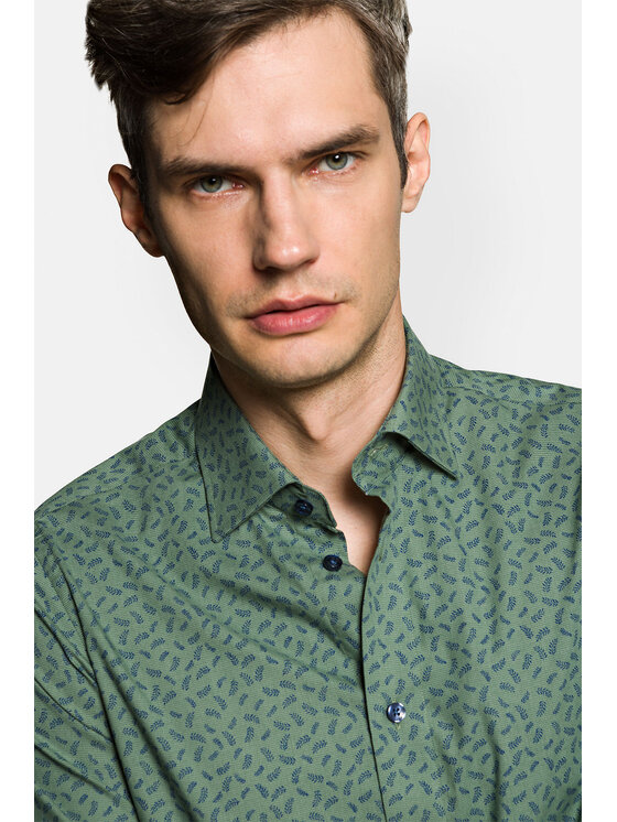Lancerto Lancerto Koszula Aloha Zielony Slim Fit