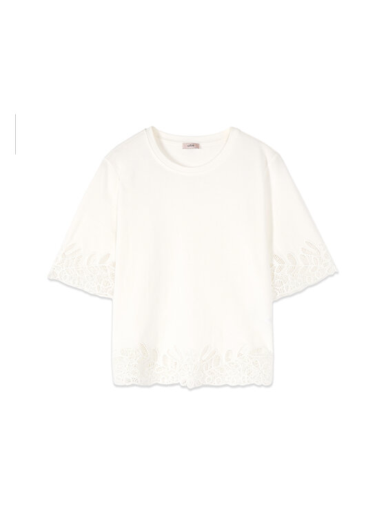 Oltre Oltre T-Shirt G00GJ004621N011 Biały Regular Fit