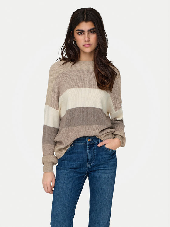 ONLY ONLY Pulover Atia 15220044 Bej Regular Fit