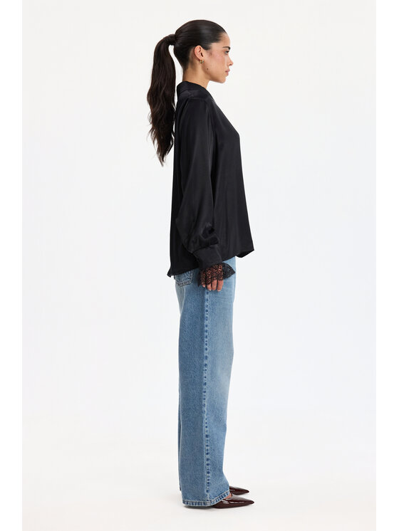 BENU BENU Koszula lejąca Czarny Relaxed Fit