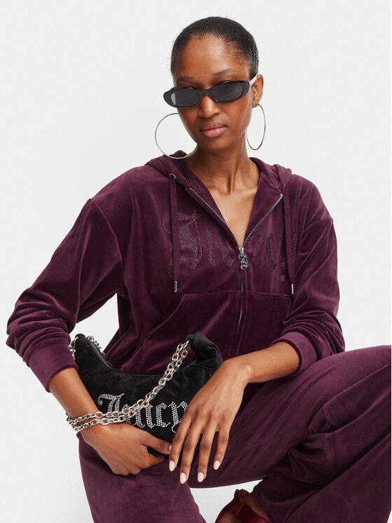Juicy Couture Juicy Couture Bluza Old Gothic JCWAS226333 Bordowy Slim Fit