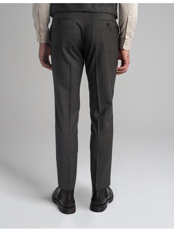 Borgio Borgio Spodnie garniturowe Pertosa Brązowy Slim Fit