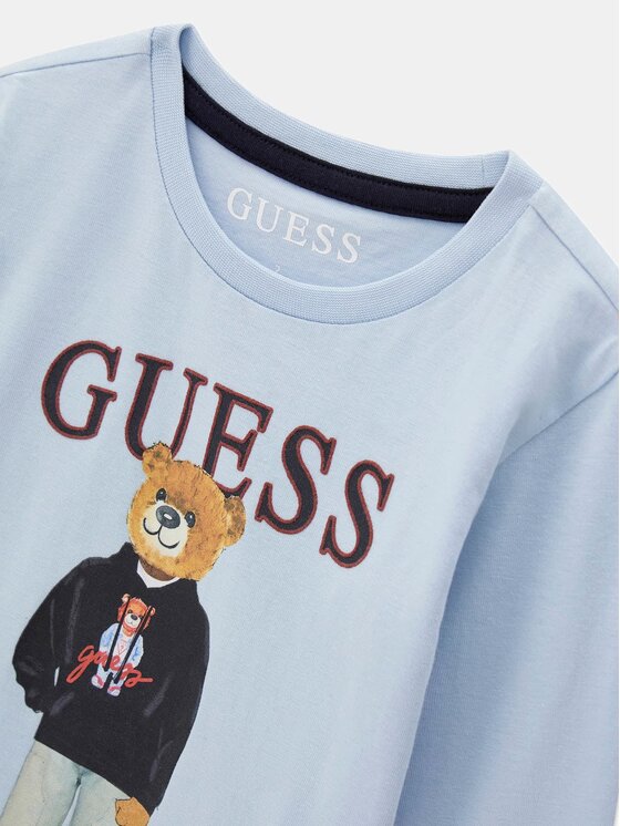 Guess Guess Bluzka N6YI06 K3794 Niebieski jasny Regular Fit