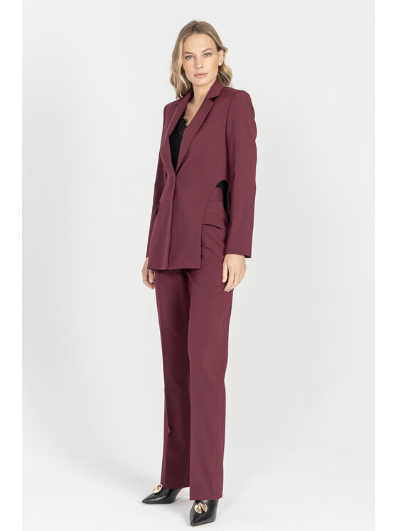 Deni Cler Milano Deni Cler Milano Spodnie materiałowe W-DC-5274-E5-F7-39-1 Bordowy Regular Fit