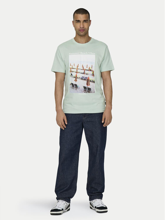 Only & Sons Only & Sons Marškinėliai Kolton 22028735 Žalia Regular Fit