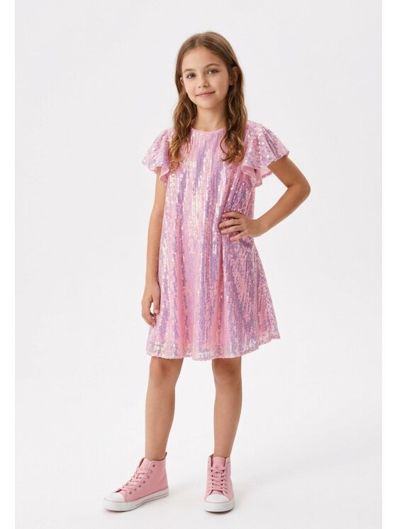 minoti minoti Sukienka elegancka 32DRESS151 Różowy Regular Fit