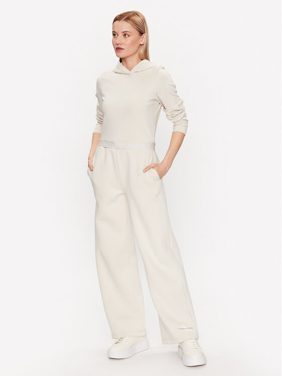 Calvin Klein Jeans Calvin Klein Jeans Mikina J20J221413 Écru Regular Fit