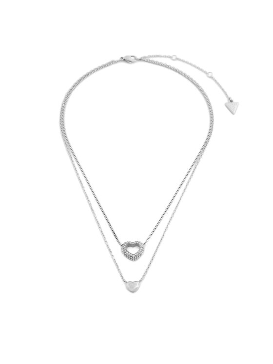 Guess Guess Schmuckset Halskette und Ohrringe JUBS05 076JW Silberfarben