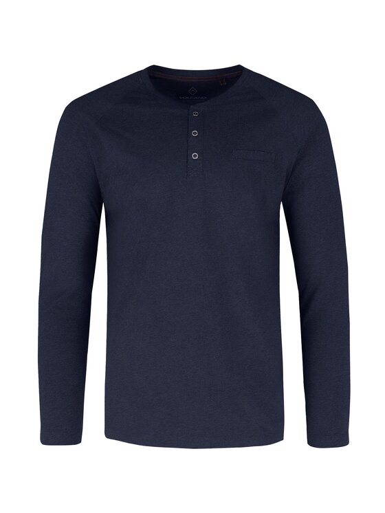 Volcano Volcano Longsleeve L-CHARL Granatowy Regular Fit