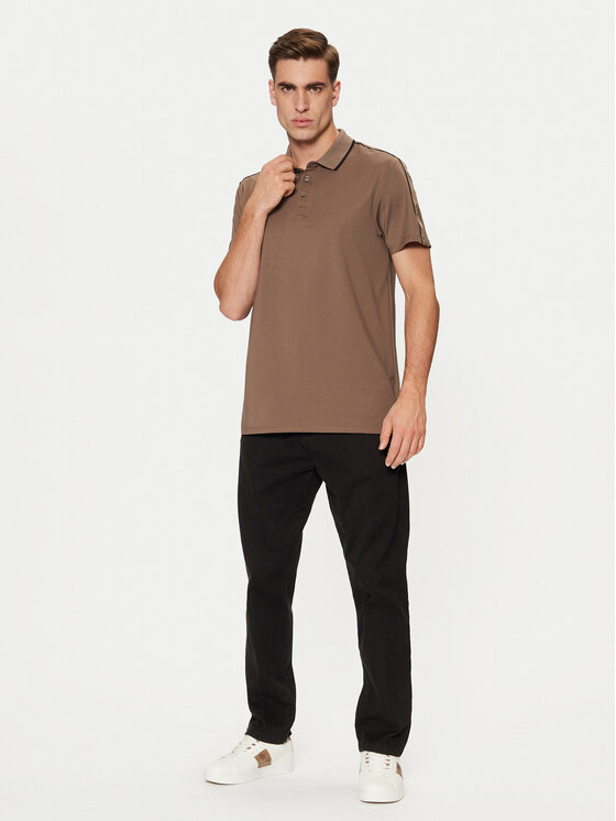 Guess Guess Polo M4YP40 KARS0 Brązowy Regular Fit